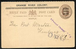 BOER WAR 1902 Censored Reply Part Of A Reply Paid Card, Cancelled Brandfort FE.11.02, Writers Address Etc. Mrs A. Prinsl - Otros & Sin Clasificación