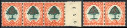 1933-48 6d Green & Vermilion, Die I With 'falling Ladder' Variety [R.5/10] Contained In A Horizontal Strip Of Three & 'm - Other & Unclassified