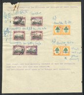 OFFICIALS Piece Of Thin Wove Paper (190 X 217mm) With A Series Of Type-written 'essay' Overprints On Pictorial Stamps, T - Sonstige & Ohne Zuordnung
