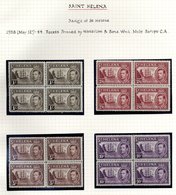 1938-44 Defin Set (+ Extra 8d Shade) In UM Blocks Of Four, SG.131/140, Also 1949 Set Of Three In Lower Marginal Imprint  - Otros & Sin Clasificación