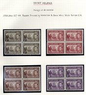 1938-44 Defin Set (+ Extra 8d Shade) In UM Blocks Of Four, SG.131/140, Also 1949 Set Of Three In Lower Marginal Imprint  - Autres & Non Classés