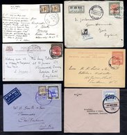 1907-31 Covers & Cards (11) Incl. M 2½p Registered Envelope, 2m On 4m Postcard & 5m Envelope. Air Mails & T.P.O Cancels  - Other & Unclassified