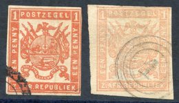 1875 1d Orange-red (small Thin) & 1876 1d Orange-red (light Crease), Both U, SG.43 & 52a, Both Have RPS Certs. (2) - Altri & Non Classificati