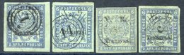 1877 6d Blue-green Or Deep Blue-green (four Examples), Good To Look At But All Have Thin Spots, SG.120 & 120a. - Altri & Non Classificati