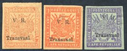 1879 1d, Red-yellow (closed Tear) & 1d Red-orange, Both M With Thin Spots, 3d Mauve-green, M Also Has Thin Spot, SG.147, - Other & Unclassified
