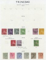 1859-1975 VFU Collection On Leaves Incl. Trinidad 1859 Seated Britannias To 1s Mauve & 1s Chrome Yellow, 1883 To 1s, 189 - Sonstige & Ohne Zuordnung