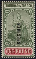 1921-22 £1 Green & Carmine, Fine, Optd SPECIMEN, SG.215s. (1) - Autres & Non Classés