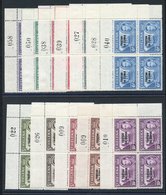 1952 Defin Set In Upper Right UM Corner Marginal Blocks Of Four Hinged In Margin, Each With Sheet Number. SG.1/12. - Other & Unclassified