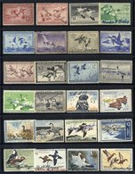 1935-74 DUCK HUNTING PERMIT STAMPS Range Of 26 Different, All Are Used With Signatures (some Faults Incl. 1935 Rather Gr - Other & Unclassified