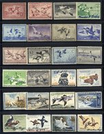 1935-74 DUCK HUNTING PERMIT STAMPS Range Of 26 Different, All Are Used With Signatures (some Faults Incl. 1935 Rather Gr - Autres & Non Classés