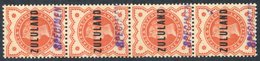 1888 ½d Vertical Strip Of Four, Hand Stamped 'SPECIMEN' In Violet, No Gum As Probably Taken Off Archival Document, SG.1s - Other & Unclassified