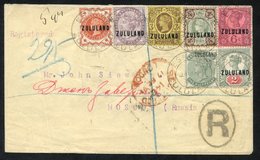 1891 Cover Sent Registered To Moscow, Russia With 7 Values Cancelled ESHOWE JA.16.91. Durban JA.17 Transit & Moscow Arri - Altri & Non Classificati