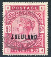 1892 5s Rose, Central Eshowe DE.11.94 Cancel, SG.11. - Autres & Non Classés