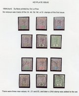 Collection On Pages Comprising M & U Stamps Of The 1894 Set, A Study Of The 1893 ½d, With And Without Stops Incl. A Bloc - Autres & Non Classés