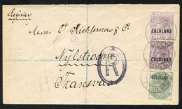 1896 Registered Cover With 1d Fiscal (SG.F1), 6d & ½d, Eshowe JU.4.96 Cancels. Durban & Pretoria Back Stamps. - Altri & Non Classificati