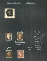 1840-1953 Collection In A Nubian Black Page Album, Highlights Incl. 1840 1d Black (4), 1929 £1 PUC FU, 1935 Jubilee 2s & - Other & Unclassified