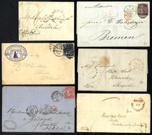 LANCASHIRE (MANCHESTER) 1797-1910 Covers Incl. Useful Pre-stamp With Curved MANCHESTER (2), Circular PAID & Mileages; QV - Sonstige & Ohne Zuordnung