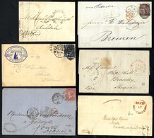 LANCASHIRE (MANCHESTER) 1797-1910 Covers Incl. Useful Pre-stamp With Curved MANCHESTER (2), Circular PAID & Mileages; QV - Otros & Sin Clasificación