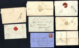 YORKSHIRE (SOUTH) C1787-1876 Incl. Sheffield Mileage, Range Of 1d Red Covers Incl. Maltese Cross & Numeral Cancels, Boxe - Autres & Non Classés