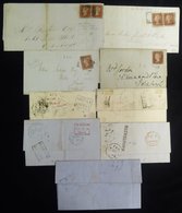 1846-52 Covers With Imperf 1d Reds Incl. Pair Cancelled By Barred Numerals - Good Variety Of Stamps Incl. Marginal Ornam - Autres & Non Classés