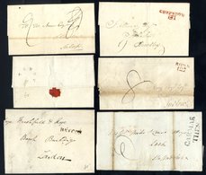1787-1845 Pre-stamp Covers Incl. Good CARMAR/THEN (1787), S/line Brecon, Carnarvon (blue) & Conway, Mileages Of Carmarth - Autres & Non Classés