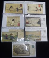 1904-39 Hand Illustrated Selection Of Seven Items Depicting Various Themes Incl. Suffragette, 3 Covers, 4 Postcards. Nic - Autres & Non Classés