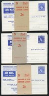 PRISONER OF WAR 2½d KGVI Unused Letter Sheets (Huggins APF 1, 2 & 3) Complete Packs Of Eight As Issued With Original Wra - Autres & Non Classés