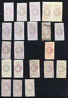 London & South Western Railway 1855 Newspaper Ticket Imperf 1d (3), 2d (3), 4d (3) All M & 3d U On Blue Paper, 1d Pair & - Autres & Non Classés