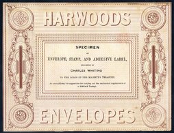 1839 Treasury Competition 'Harwood Envelope' Essay. In Brown, Address Panel With Black Eight-line Imprint 'SPECIMEN OF E - Altri & Non Classificati