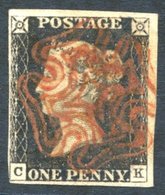 Plate 1a CK, Good To Large Margined Example Cancelled By A Superb Strike Of The Red Double Lined Maltese Cross Associate - Other & Unclassified