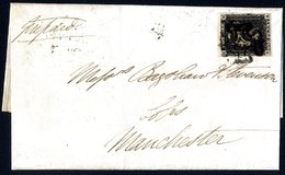 1841 July 5th Cover From London To Manchester Franked Pl.6 KB, Good To Huge Margins, Tied By Badly Struck Black MC, Reve - Other & Unclassified