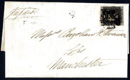 1841 July 5th Cover From London To Manchester Franked Pl.6 KB, Good To Huge Margins, Tied By Badly Struck Black MC, Reve - Autres & Non Classés