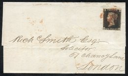 1841 Feb 9th Cover From Rochdale To London Franked Pl.9 AK, Good To Huge Margins Tied Red MC, Back Stamp Rochdale Despat - Sonstige & Ohne Zuordnung
