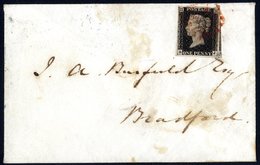 1840 Feb 11th Envelope From York To Bradford, Franked Pl.9 BJ, Good To Large Margins, Portion Of Adjoining Stamp At Righ - Sonstige & Ohne Zuordnung