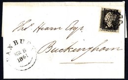 1841 March 8th Entire Letter From Banbury To Buckingham Franked Pl.9 JG, Large Margined Example, Tied By A Neat Black MC - Other & Unclassified