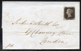 1840 Dec 1st Cover From Manchester To London Franked Pl.9 OI, Close To Huge Margins Cancelled By Fine Red MC, Reverse Wi - Altri & Non Classificati