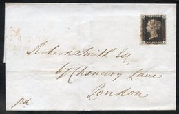 1840 Dec 1st Cover From Manchester To London Franked Pl.9 OI, Close To Huge Margins Cancelled By Fine Red MC, Reverse Wi - Autres & Non Classés