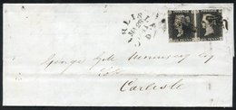 1841 May 27th Cover From Wolverhampton To Carlisle, Franked Pl.10 Horizontal Pair TC/TD Just Touching Along Top Of TD O/ - Altri & Non Classificati