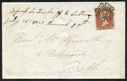 1843 Cover From Dublin To Bath, Franked Pl.20 NI, Good To Large Margins, Well Tied By The Distinctive DUBLIN Maltese Cro - Sonstige & Ohne Zuordnung