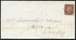 1843 Cover From London To Oswestry, Franked 1841 1d Pl.33 NF, Good To Large Margined Example Tied By A Superb No. 7 In M - Altri & Non Classificati