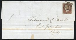 1843 Cover From London To East Grinstead, Franked 1841 1d Red DA, Large Margined Example, Tied By A Bold Upright Strike  - Altri & Non Classificati