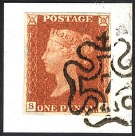 Plate 41 SG, Superb Four Margin Example Tied To Small Piece By A Boldly Struck No. 7 Maltese Cross, An Upright Strike Le - Sonstige & Ohne Zuordnung