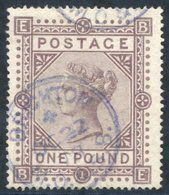 1867-83 Wmk Maltese Cross £1 Brown Lilac BE, VFU With A Brighton C.d.s For OCT.22.78 In Blue. Attractive Example. SG.129 - Autres & Non Classés