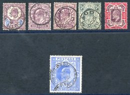 1902 DLR 10s Ultramarine VFU, SG.265, Also DLR 5d, 6d (2), 7d & 10d, All C.d.s. Used. (6) - Autres & Non Classés