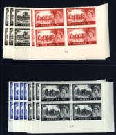 1967 Bradbury No Wmk Castle UM Plate Blocks Of Four Comprising 2/6d Pl.10, 10a, 11 (2), 11a, 12, 12a, 13, 13a, 5s Pl.4,  - Sonstige & Ohne Zuordnung