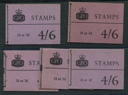 1959 Apr, Jun & Aug, 1960 Feb & Apr Graphite Booklets, Fine/VF, SG.L11g, L15g, L16g, L18g, L19g. (5) Cat. £195 - Autres & Non Classés