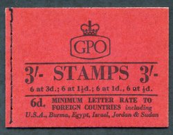 1959 Sept 3s Graphite Booklet, VF, SG.M14g. (1) Cat. £350 - Other & Unclassified
