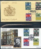 TWO ALBUMS Containing 100 Unaddressed Non-GPO FDC's Each With Special Postmark Cancellations. Clean Lot. - Otros & Sin Clasificación