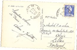 France & Postal, La Tour Eiffel, Paris, Algés Portugal 1959 (47) - Cartas