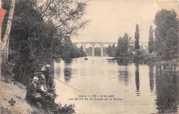 Le Blanc     36       Le Viaduc. Bords De La Creuse . Pêcheurs A La Ligne          (voir Scan) - Le Blanc